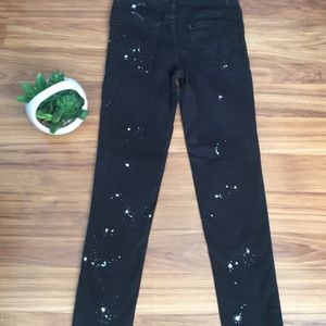Art Class Black Paint Splatter Distressed Jean